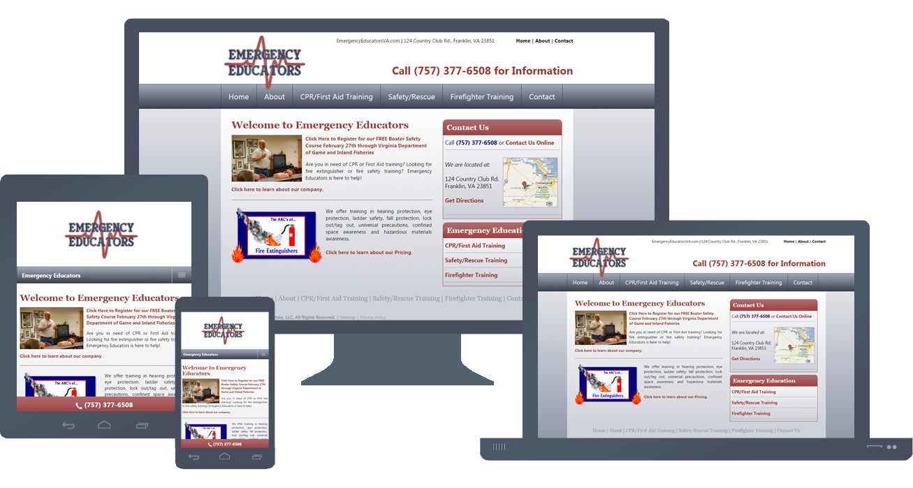 Responsive Website Design for Emergency Educators VA