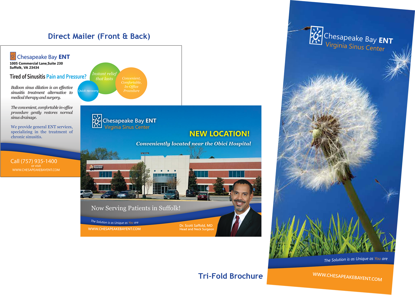 Direct Mailer and Tri-Fold Brochure