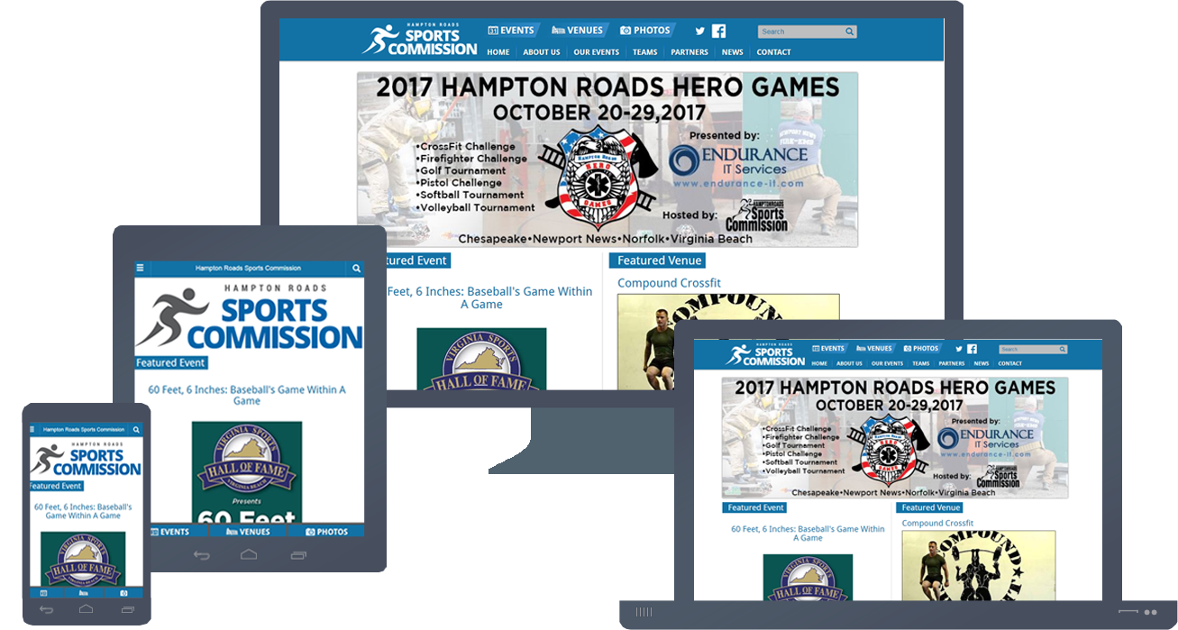 Responsive Website Design: Website Rebrand for HamptonRoadsSports.org 