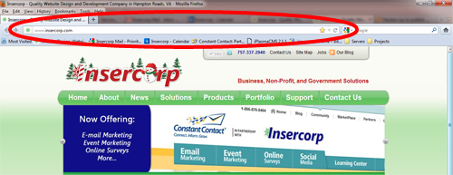 Address Bar, indicated by red circle