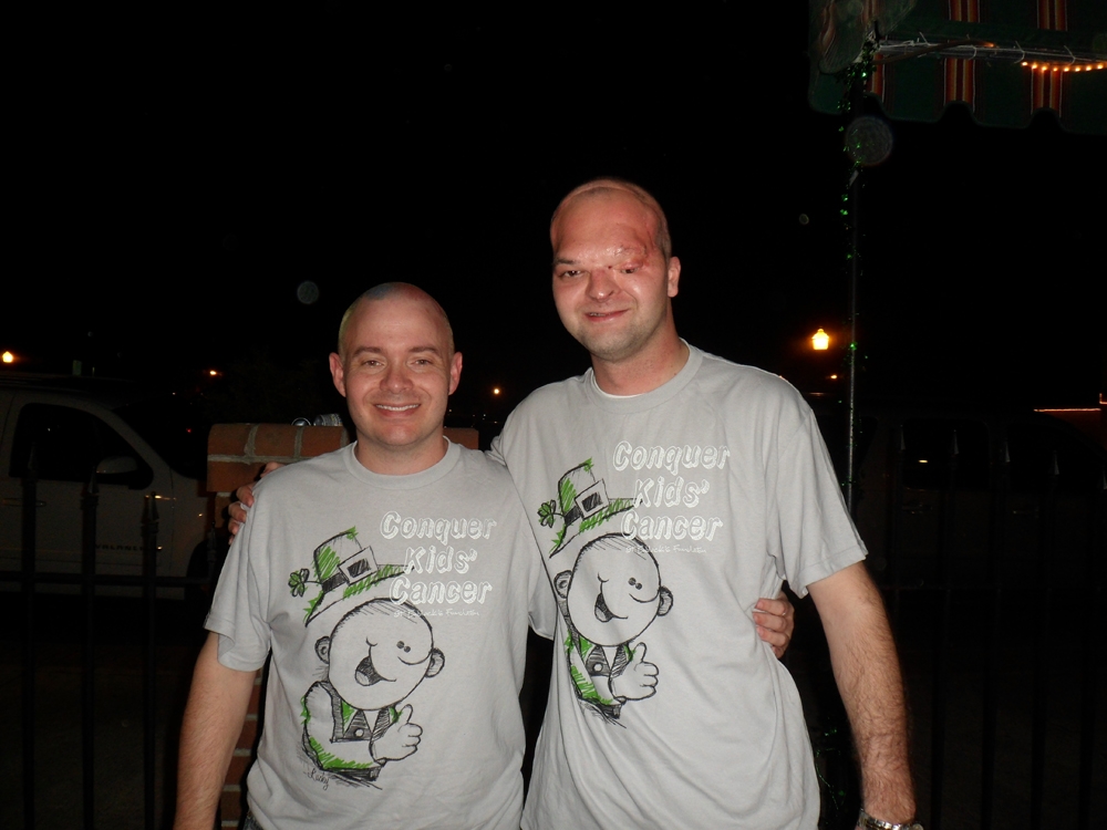 David Burton, Vice President of Insercorp, and Tim Bradshaw, Founder & CEO of Insercorp, during St. Baldrick's in Franklin, VA
