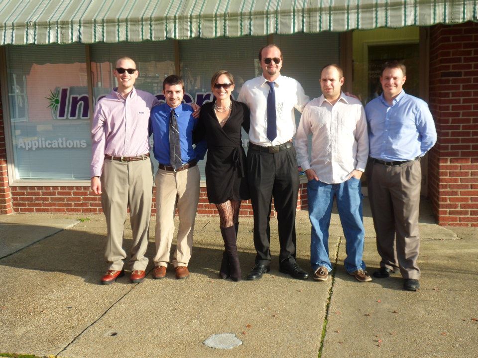 Left to Right: Stephen Hypes (IT Technician), Barrett Patterson (Lead Designer), Nancy DeLeonardo (Administrative Assistant), Tim Bradshaw (President & CEO), Jody Darden (Web Developer), David Burton (Vice President of Web Development)