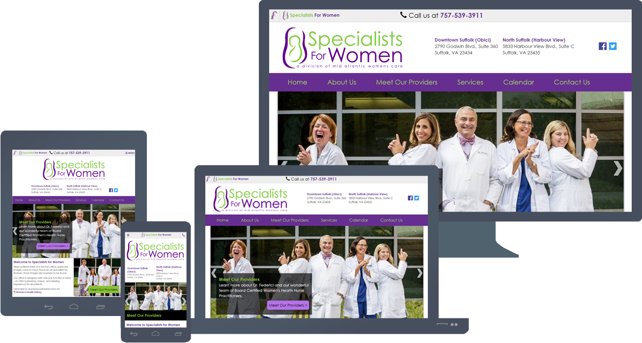 Custom Responsive Layout Design for SpecialistsForWomen.com