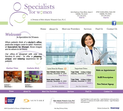 Specialists for Women Screenshot